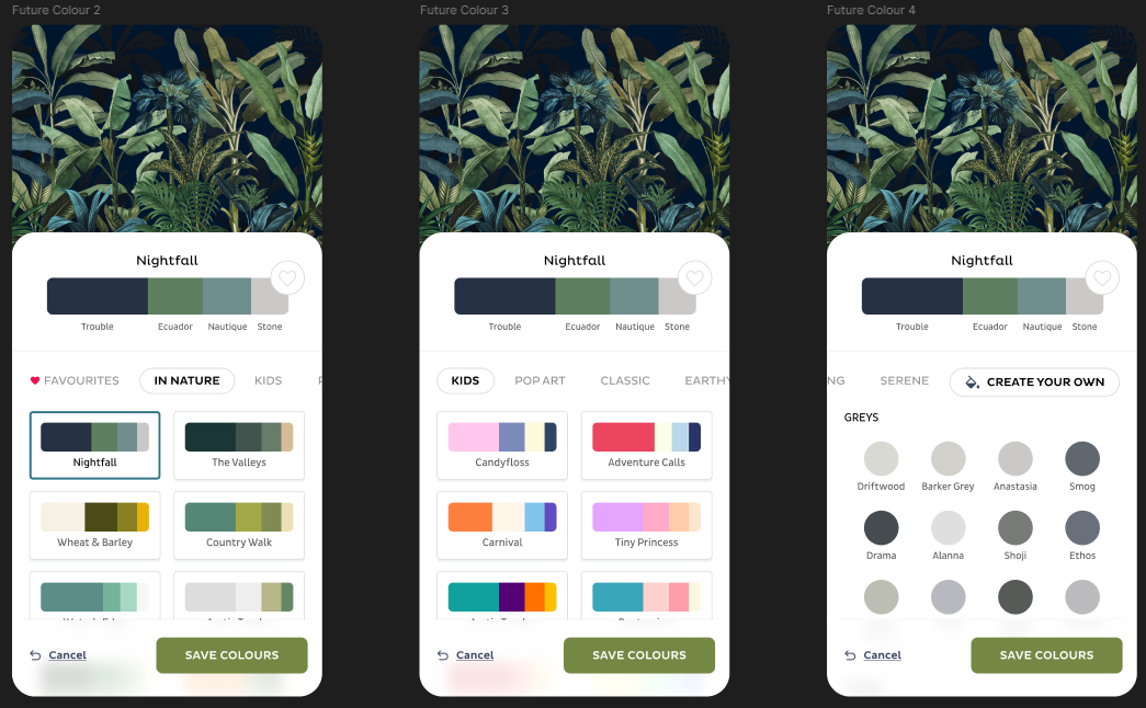 Future palette concepts