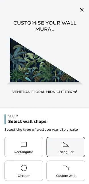 Selecting a custom wall shape