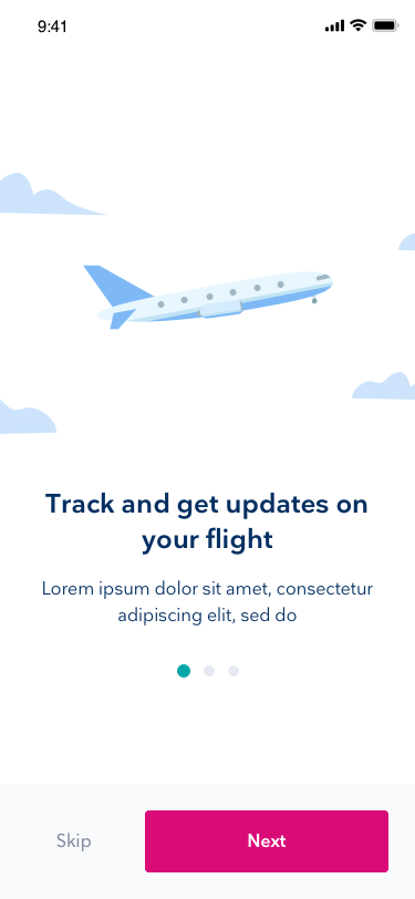 Onboarding screen